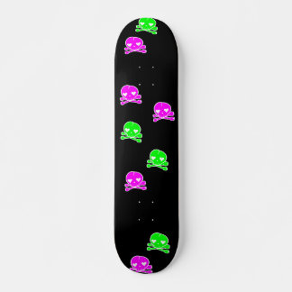 Skate Cránios Kawaii Goth Lolita Preto Rosa Verde