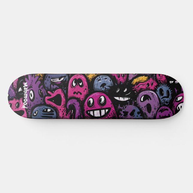 Skate Creature crowd dark cartoonish street art (Horz)