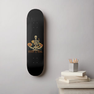 Skate CREEP IT REAL scary Halloween skeleton pumpkin