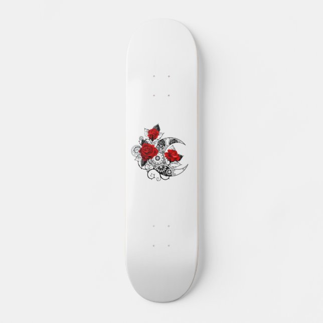 Skate Crescente Mecânico com Rosas vermelhas (Frente)