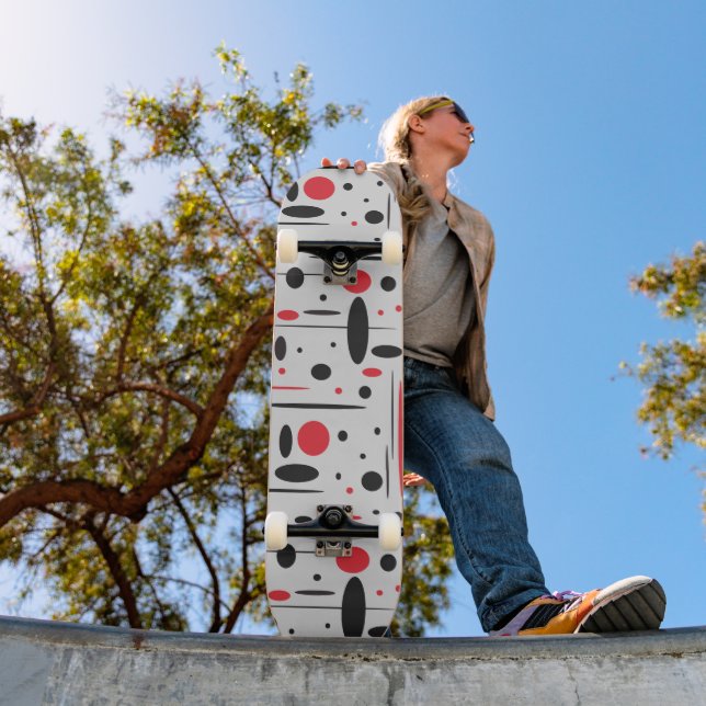 Skate Crianças legal Vermelhas Geométricas do Abstrato M (Ao ar livre 1)