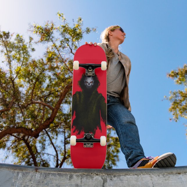 Skate Criatura Monstro Gótico de Terror Vermelho Escuro (Ao ar livre 1)