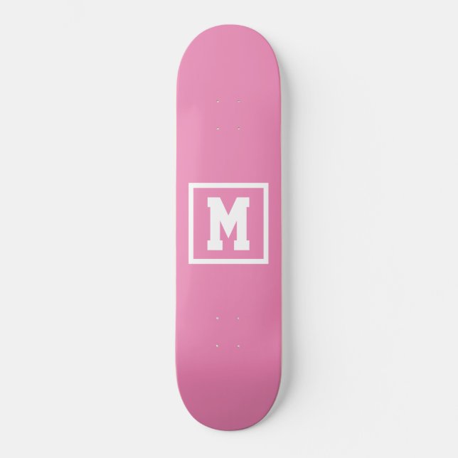 Skate Crie o seu próprio monograma, Modelo rosa e branco (Frente)