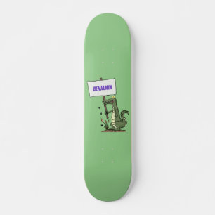 Skate Crocodilo engraçado, alinhador com cartoon
