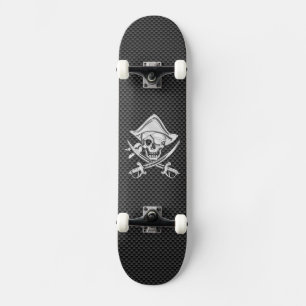 Skate Cromo como pirata em fibra de carbono negro