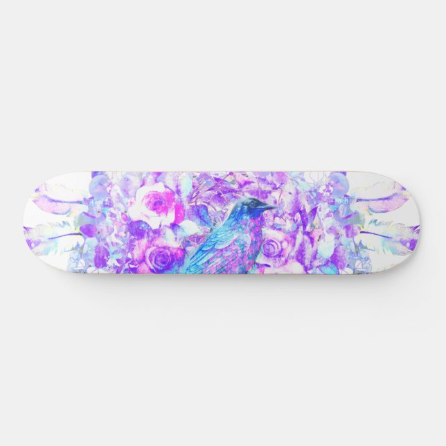 Skate Crow Dreamcatcher Blue Purple Floral (Horz)