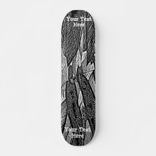 Skate curvas negras e brancas abstrato design