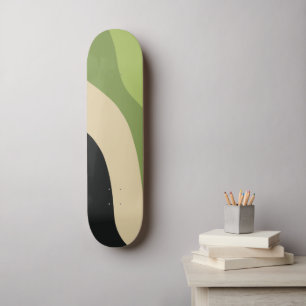 Skate curvas verdes, pretas e beges coloridas