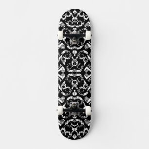 Skate Cute design de fundo de corações vintage preto e b