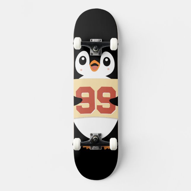 Skate Cute Penguin Holding a Sign (Frente)