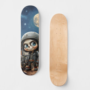 Skate Cute Skull Biker Passeio ao Luar pelo Deserto