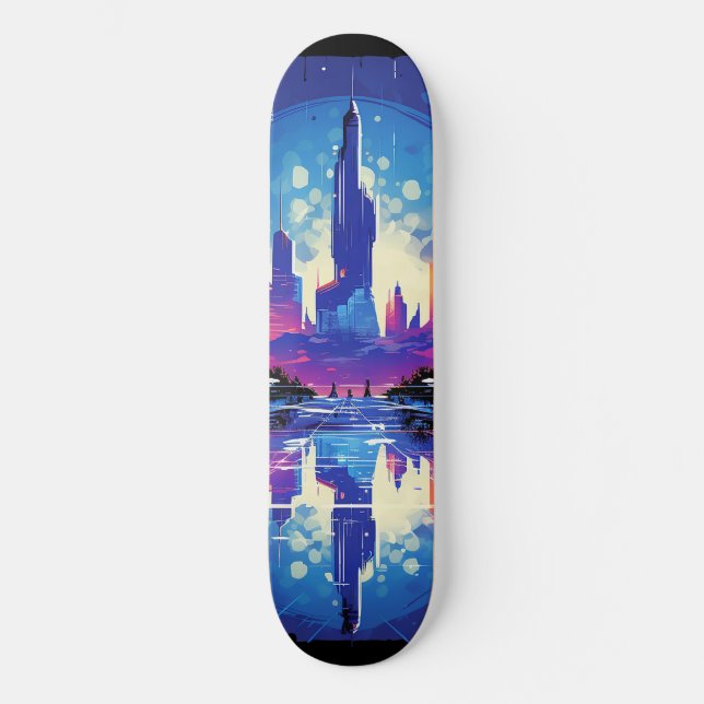 Skate Cyberpunk City Skyline (Frente)