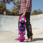 Skate Cyberpunk Neon Obey Streetwear Sci-Fi City<br><div class="desc">Hit the concrete jungle with unparalleled, rebellious futuristic style using this incredible cyberpunk skateboard deck. The long, horizontal format of the board is the absolute perfect canvas for this breathtaking neon industrial scene. As you ride, the highly detailed factory structures and the central, glowing "OBEY" mechanical eye stretch across the...</div>