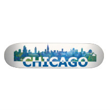 Skate da skyline de Chicago EUA