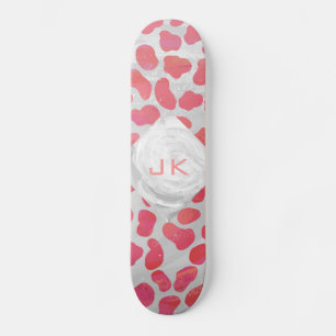 Skate Dalmata Rosa e Branco com Monograma