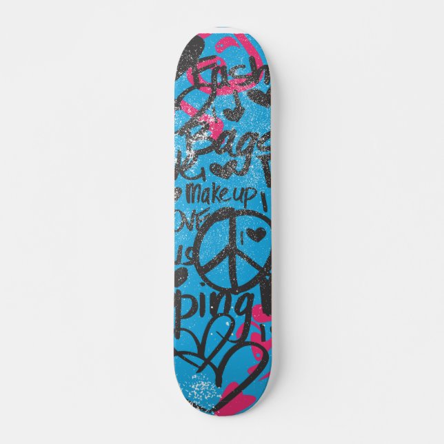 Skate Damasco Aqua-Magenta, grafite (Frente)