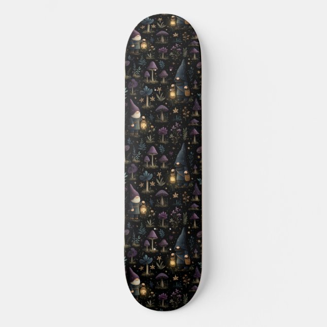 Skate Dark Fantasy Gnomo e Mushroom Pattern (Frente)