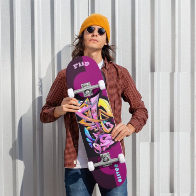 skate de grafite com legendas personalizadas (Criador carregado)