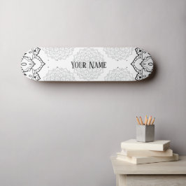 skate de Mandala Preto e Branco