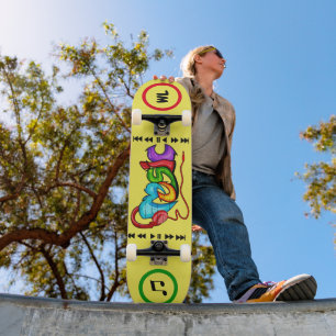 skate de MÚSICA Muito Colorida Personalizável