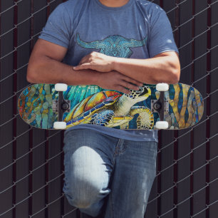 skate de padrão tropical