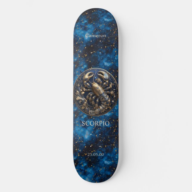 skate de Scorpio Personalizado por Astrologia (Frente)