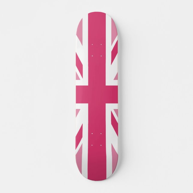 Skate ~ de Union Jack em rosa femininos (Frente)