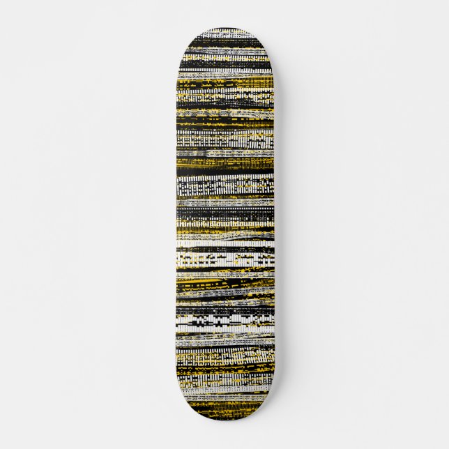 Skate Decaimento técnico - preto e branco em âmbar (Frente)