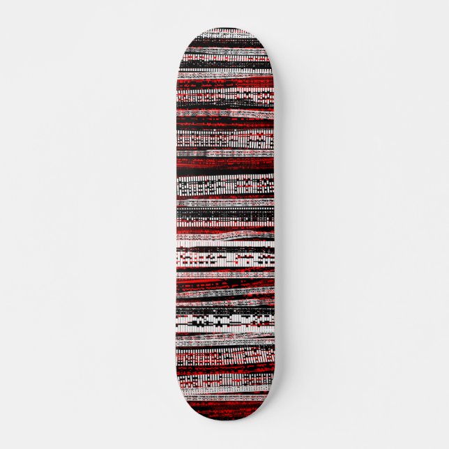 Skate Decaimento técnico - preto e branco em vermelho (Frente)