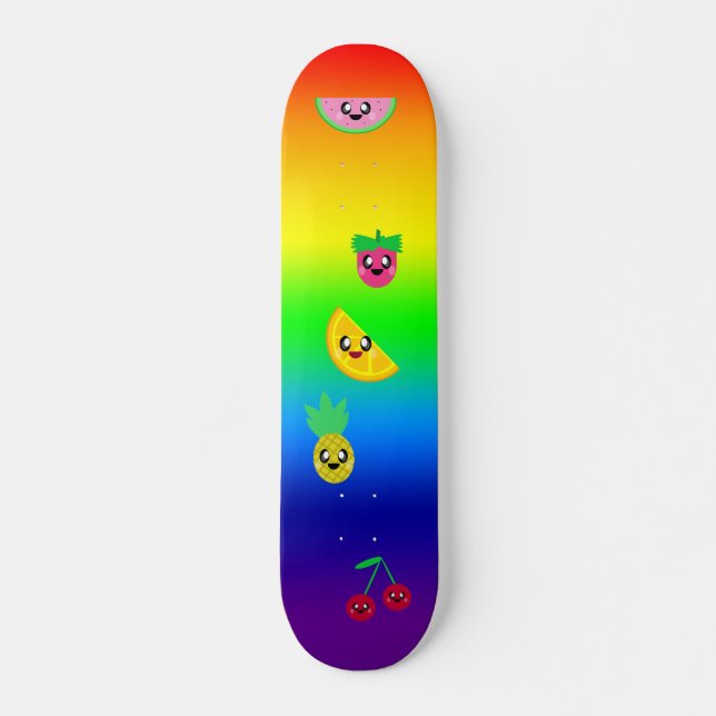 SKATE DECK DE FRUTAS ARCO-ÍRIS KAWAII (Frente)