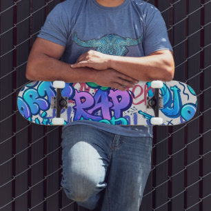 Skate Deck de Padrão de Grafite Letra Bolha Urbana Color