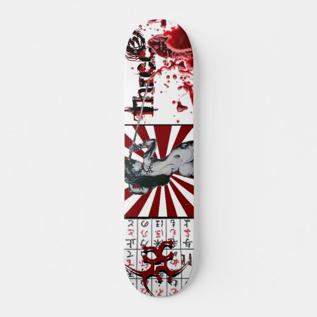 Skate Deck de Script de Sangue "Três Três Três" (Frente)