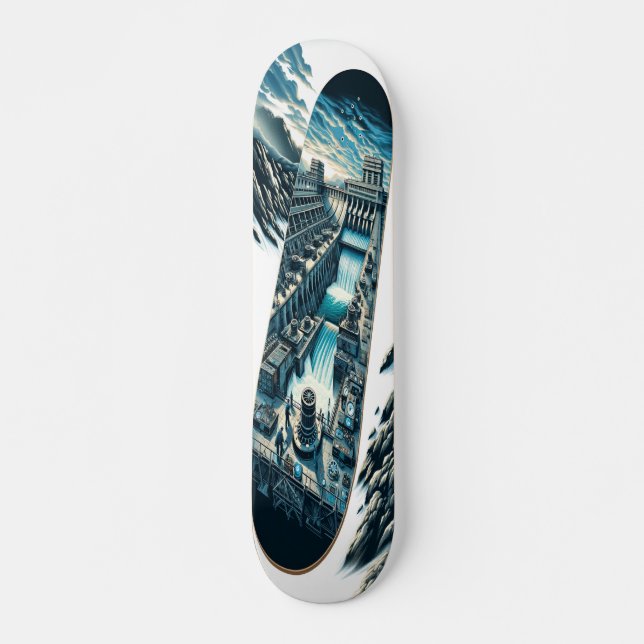 Skate "Deck Hidrelétrico Dieselpunk" (Frente)