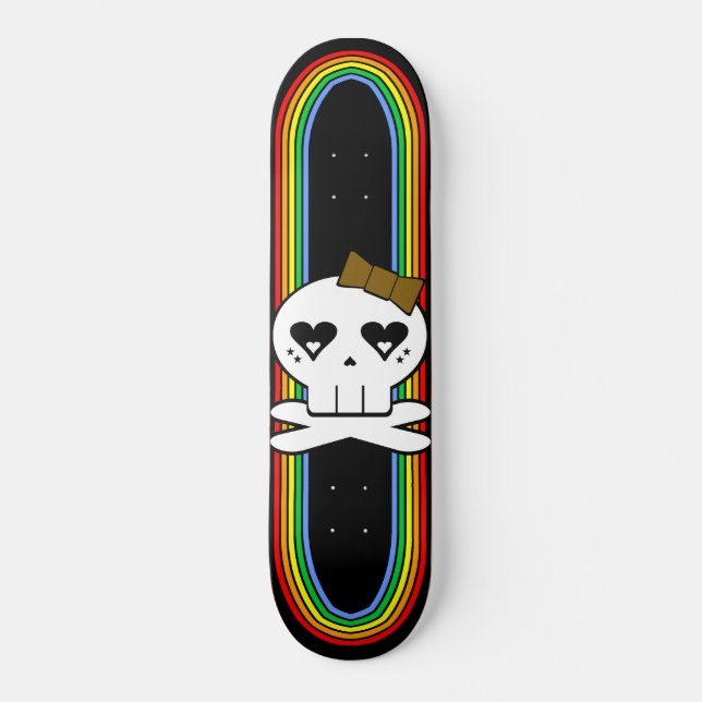 SKATE DECK KAWAII CRÂNIO FOFO ARCO-ÍRIS (Frente)