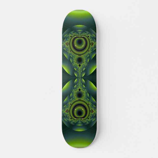 Skate Decodificação Fractal Verde Iridescente (Frente)