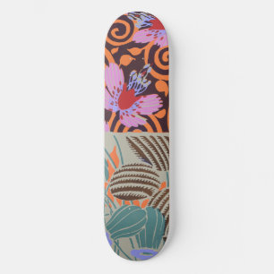 Skate Decoração de Flor em Espiral Rosa e Laranja Vibran
