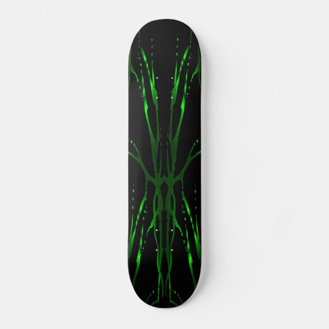 Skate Deer Skull Tribal Tatuagem - verde e preto (Frente)