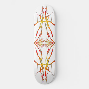Skate Deer Skull Tribal Tatuagem - vermelha
