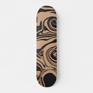 Skate Derramar em preto e latino, espiral de mármore