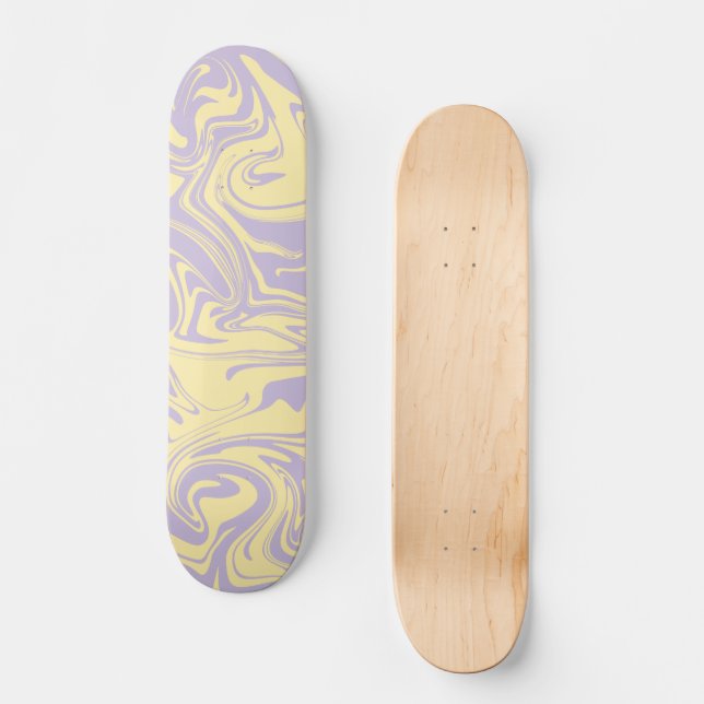Skate Derramar - Pastel Amarelo e Roxo (Frente)