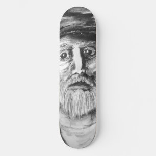 Skate Desenho a Carvão de Homem Velho