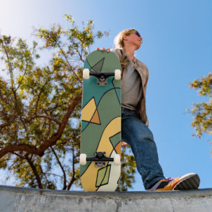 Skate desenho abstrato vintage feito à mão