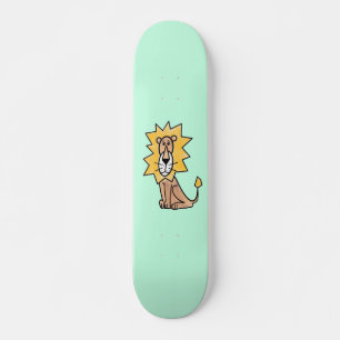 Skate desenho animado crianças de leão retrô safari anim