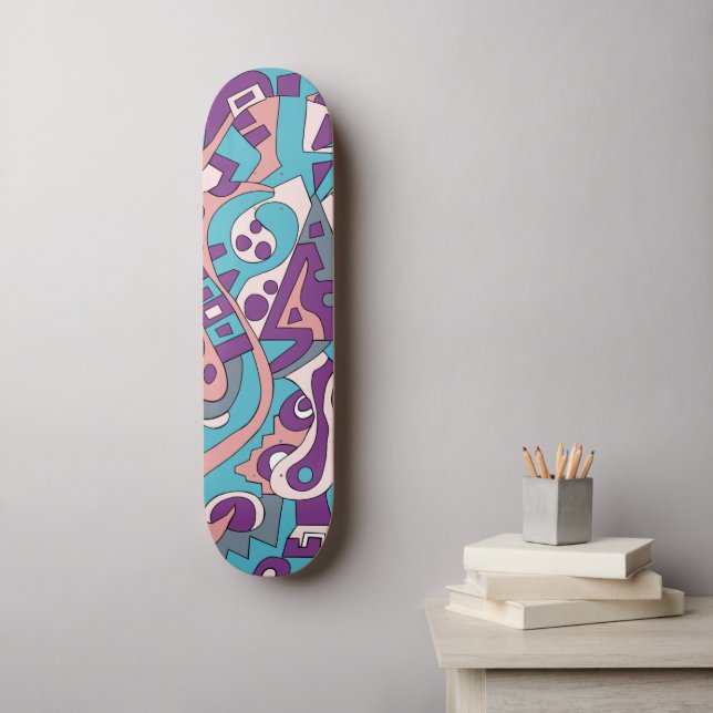 Skate Desenho de abstrato moderno (Arte de parede)