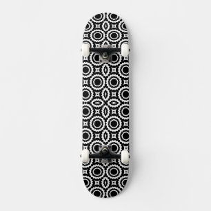 Skate Desenho de círculos ziguezague preto e branco fofo