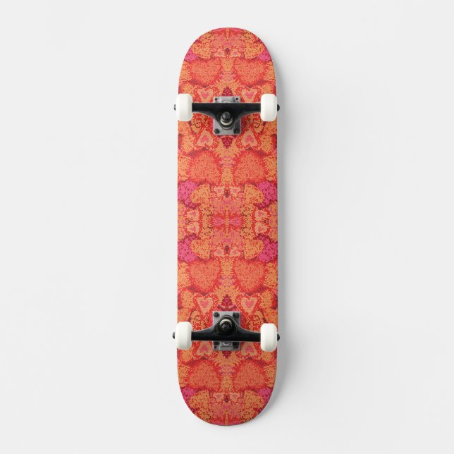 Skate Desenho de corações mosaico fofos (Frente)