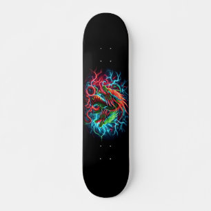 Skate desenho de dragão neon