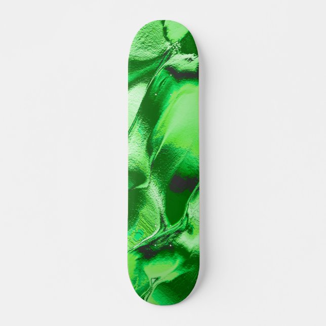 Skate Desenho de dunas verdes metálicas grossas (Frente)