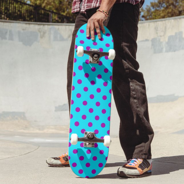 Skate Desenho de padrão de bolinhas azuis roxas (Criador carregado)
