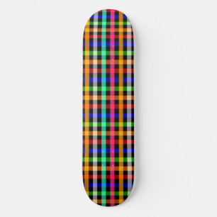 Skate Desenho de xadrez gingham colorido vibrante